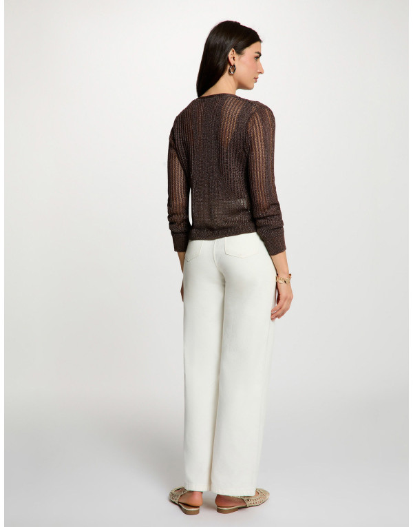Gilet maille femme Morgan marron