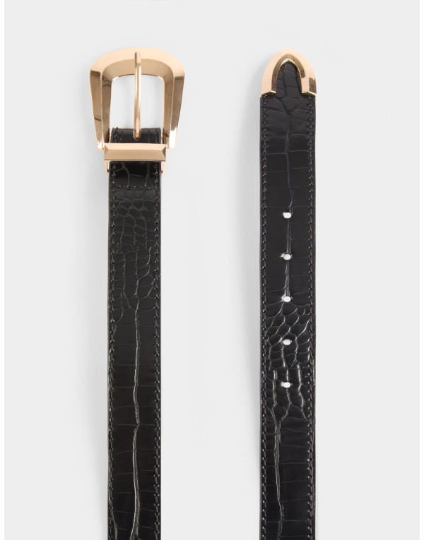 Ceinture femme effet croco Morgan