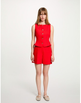 Gilet cintré sans manches femme rouge vif Morgan – CARL.F