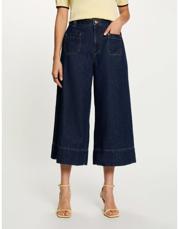Bermuda 3/4 bleu Morgan femme