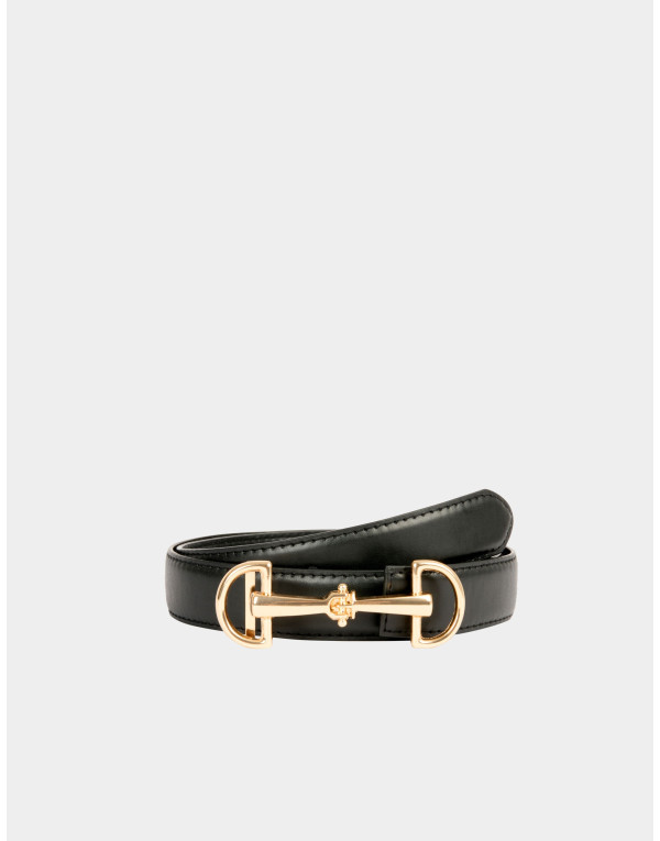 Ceinture similicuir noir Morgan femme