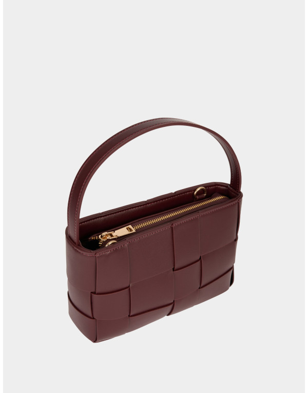 Sac tressé bordeaux Morgan femme