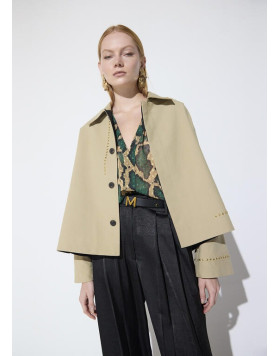 Trench court bicolore beige à clous femme Lola Casademunt