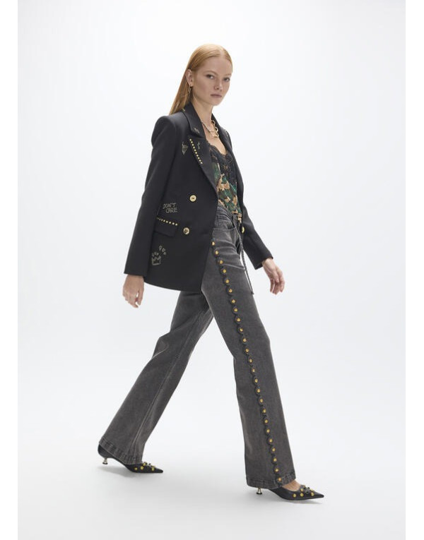 Blazer noir motifs décoratifs Lola Casademunt femme