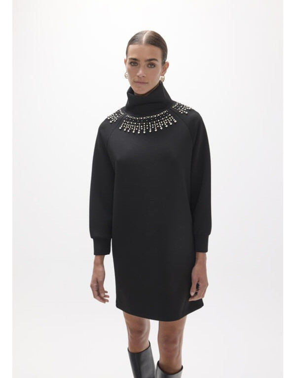 Robe noire néoprène strass Lola Casademunt femme