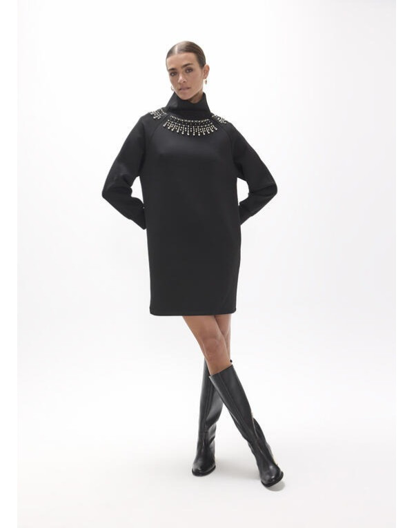 Robe courte noire manches longues Lola Casademunt