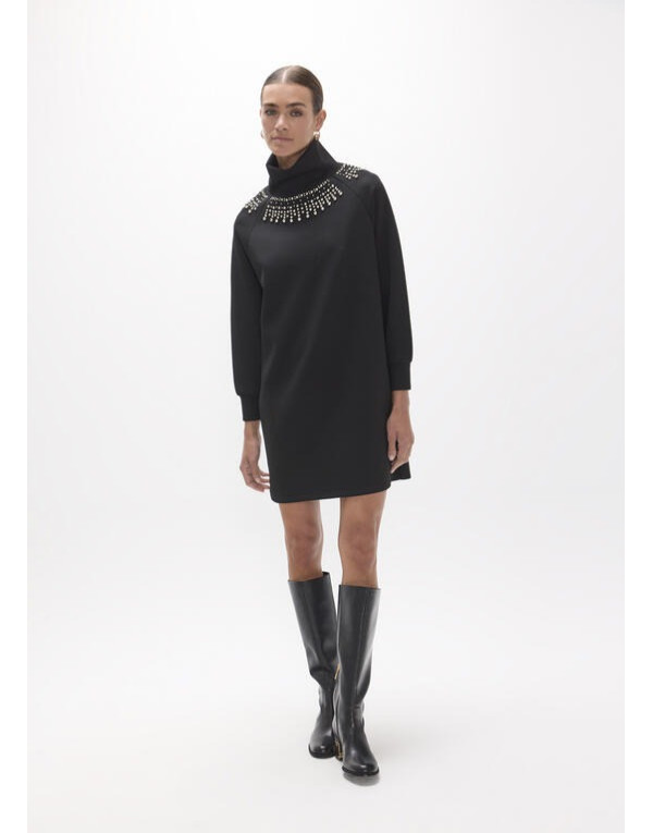 Robe courte noire manches longues Lola Casademunt