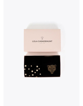 Coffret cadeau de chaussettes noires à perles et cristaux Lola Casademunt