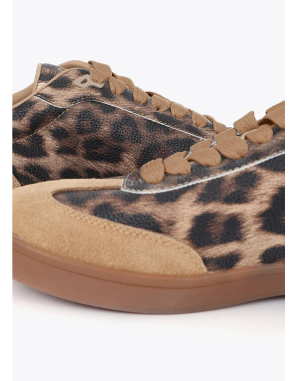 Sneakers léopard camel et doré Lola Casademunt