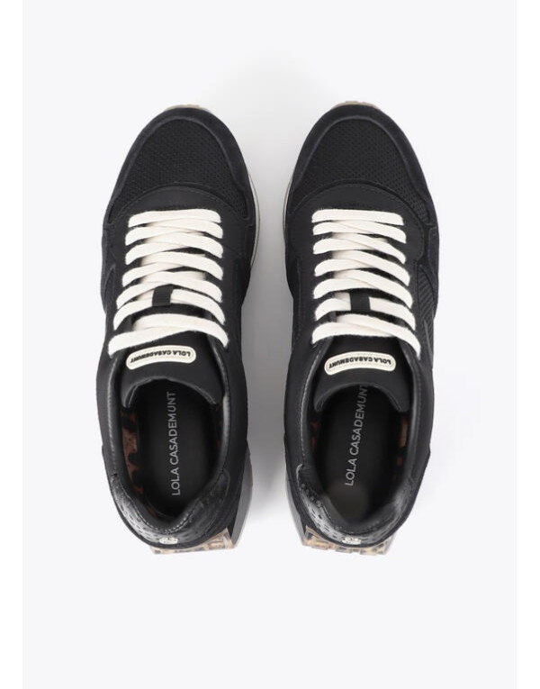 Sneakers noires femme lacets blancs Lola Casademunt