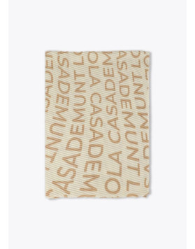Écharpe plissée écru et beige à logo Lola Casademunt