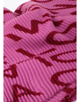 Écharpe plissée rose à logo Lola Casademunt