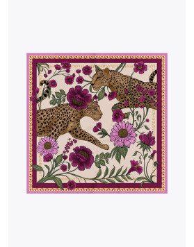 Foulard tigres et fleurs Lola Casademunt 55 x 55 cm