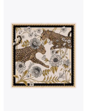 Foulard tigres et fleurs Lola Casademunt 90 x 90 cm