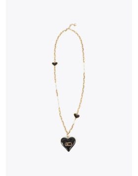 Collier long doré avec pendentifs cœur Lola Casademunt
