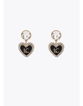 Boucles d’oreilles cœur noir et strass Lola Casademunt
