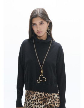 Collier Long Doré Pendentif Cœur et Cristal Lola Casademunt