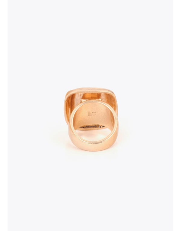 Bague Médaillon Acrylique Dorée et Noire Lola Casademunt