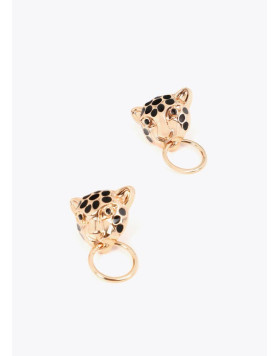 Boucles d’Oreilles Léopard Dorées et Noires Lola Casademunt