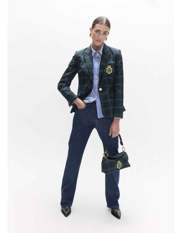 Chemise rayée bleu ciel et tartan Lola Casademunt femme
