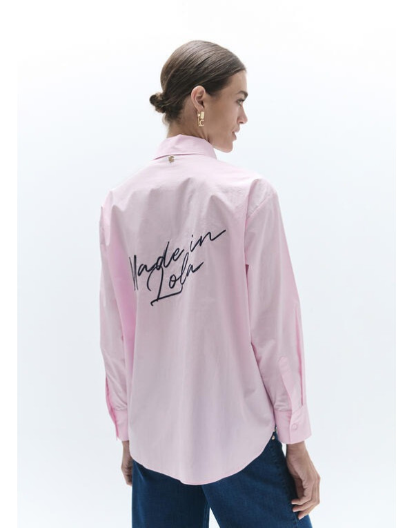 Chemise rose à écussons Lola Casademunt vue de dos
