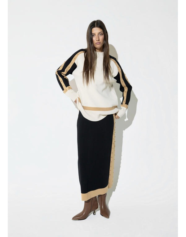 Pull Lola Casademunt à bandes contrastantes et détails métalliques