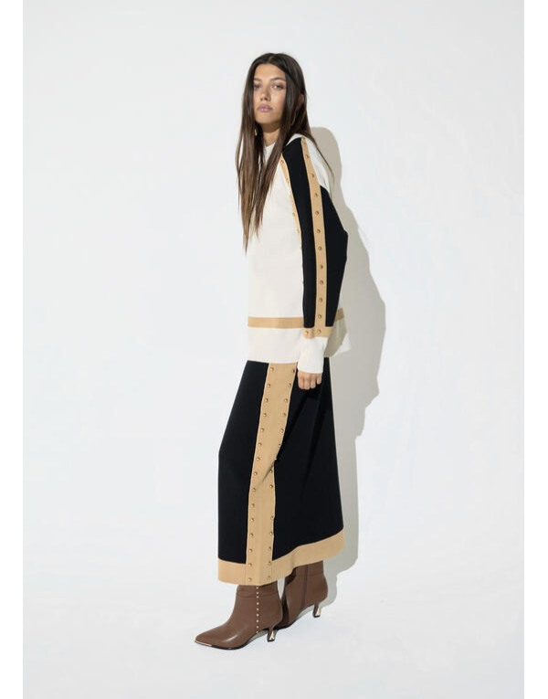 Pull Lola Casademunt à bandes contrastantes et détails métalliques