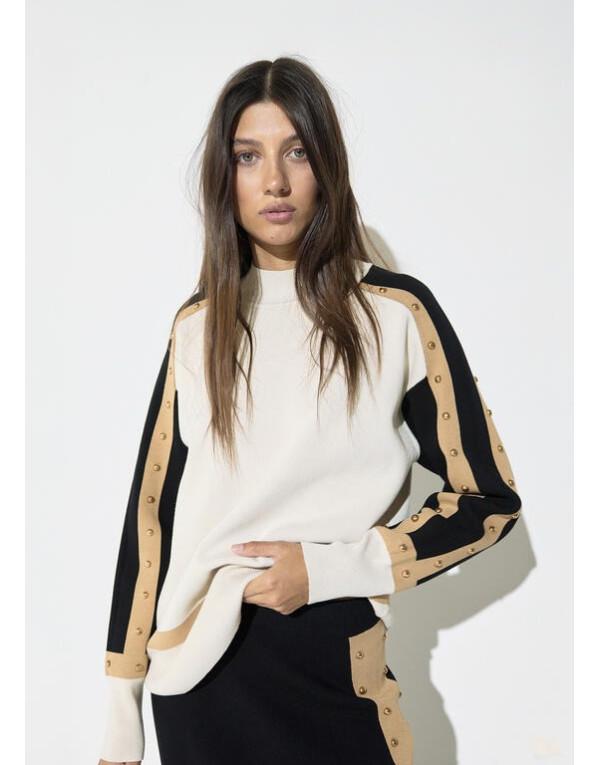 Pull Lola Casademunt à bandes contrastantes et détails métalliques