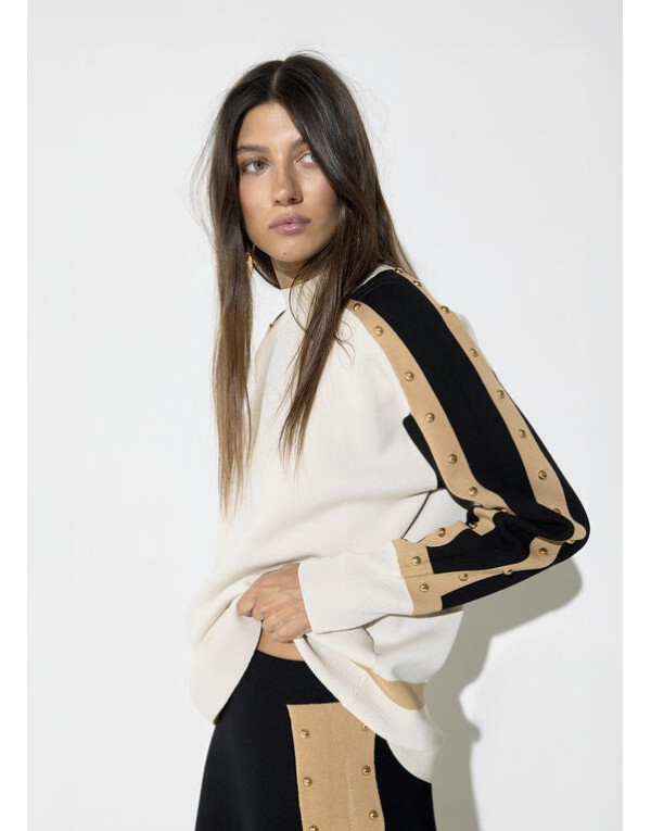 Pull Lola Casademunt à bandes contrastantes et détails métalliques