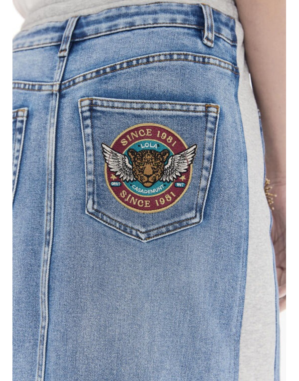Jupe denim Lola Casademunt vue de dos avec patch