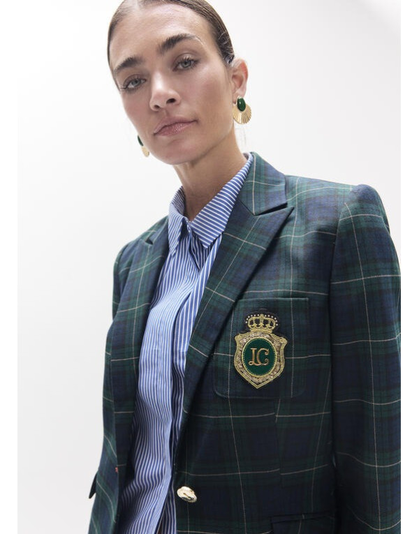 Blazer à carreaux écossais avec écusson Lola Casademunt femme
