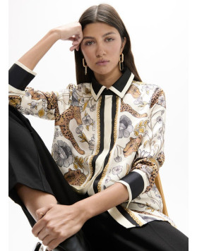 Chemise imprimée léopard et bordures contrastantes Lola Casademunt